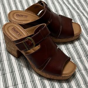 Born Women's Dark Brown Leather Mules